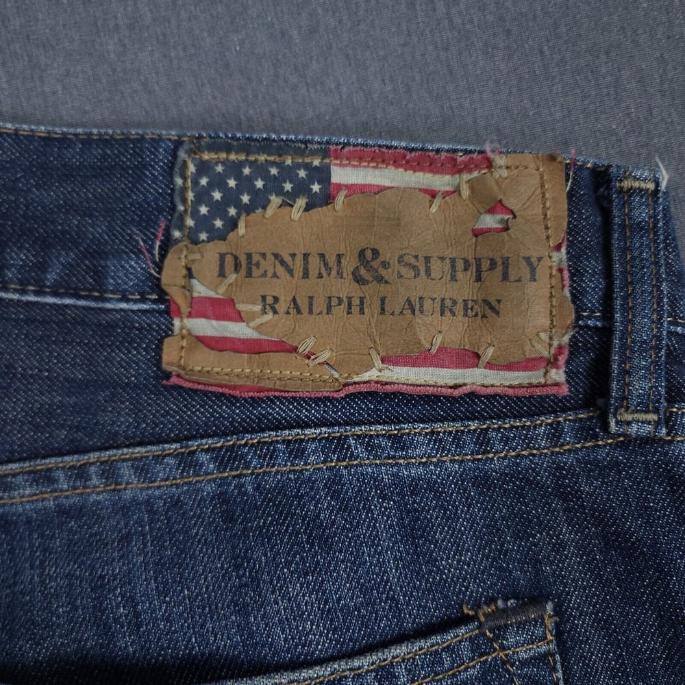 Ralph Lauren Denim Supply Jeans Men 34x30 (Fits 35x30) Distressed Straight Denim - Picture 2 of 14